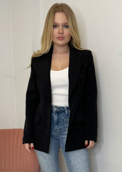 The Pink Door Simple Black Blazer