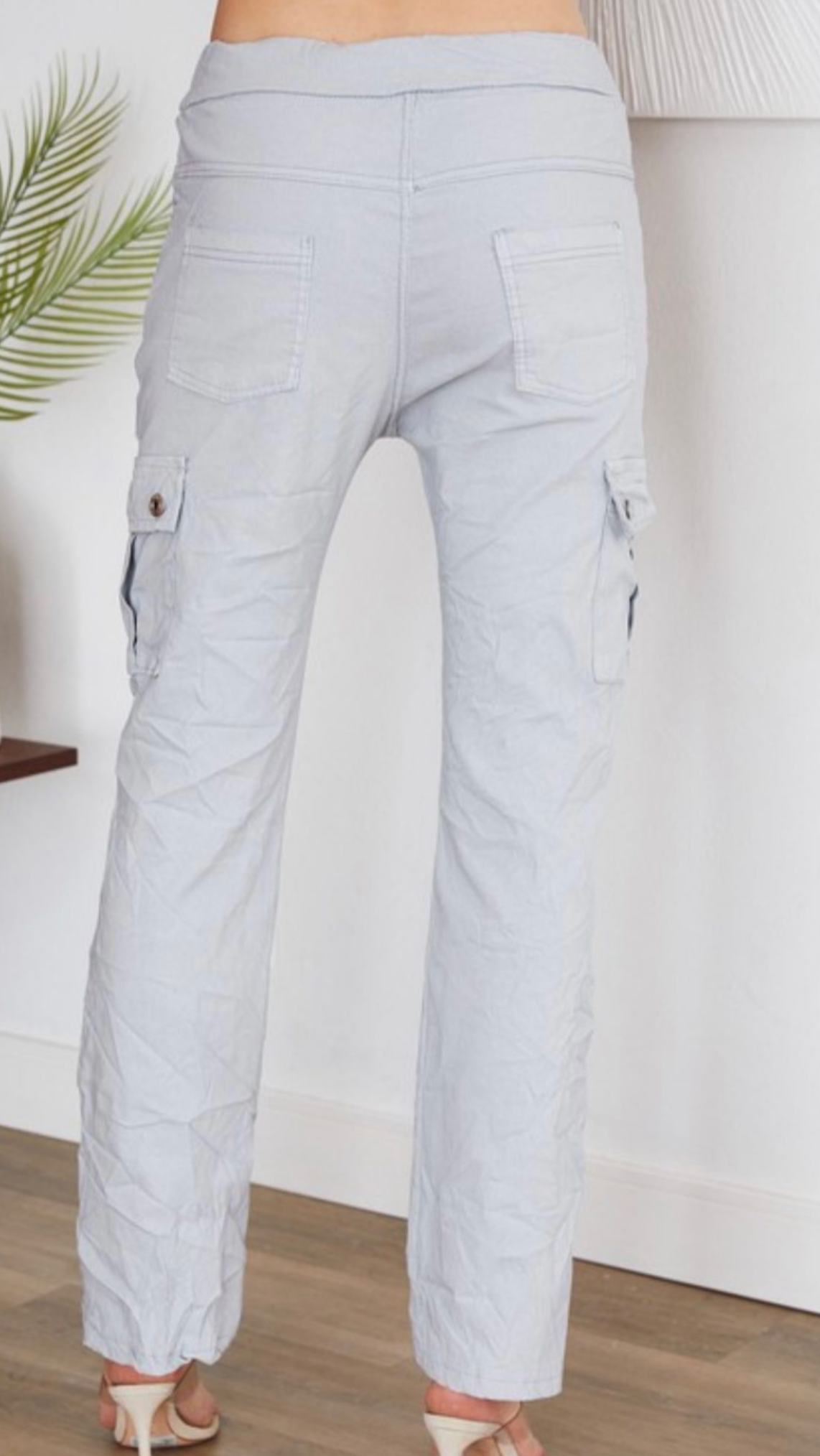 The Pink Door Straight Leg Cargo Joggers - Grey