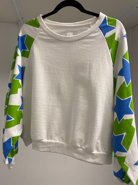 MINI Sweater with Star Sleeve Detailed - Green