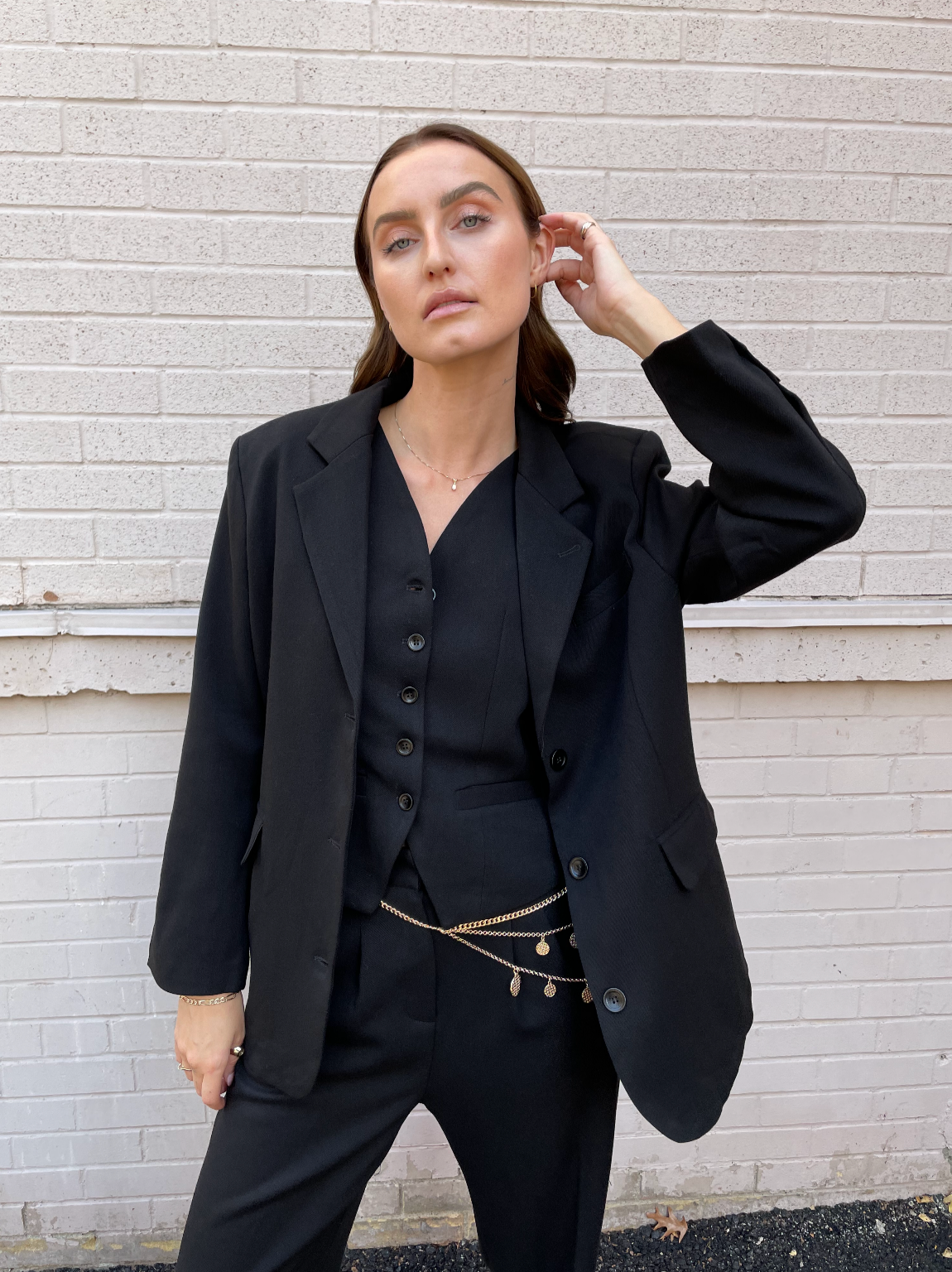 The Pink Door Black Suit Vest