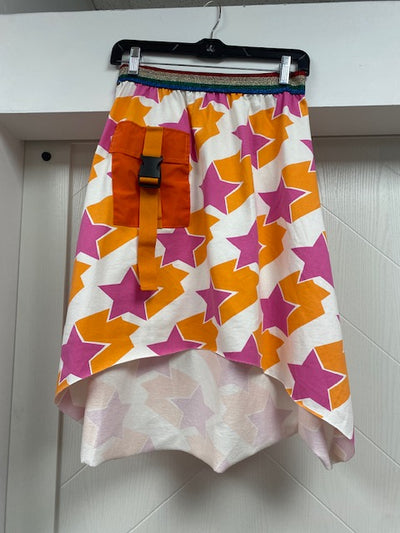 Made In Italy Star Skirt with Front Pocket Detail Pink