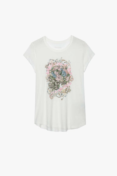Zadig & Voltaire Woop Skull Flower Tee - White