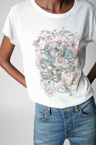 Zadig & Voltaire Woop Skull Flower Tee - White
