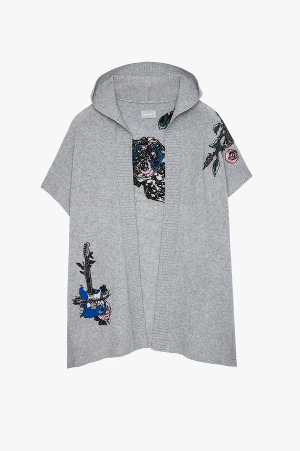 Zadig & Voltaire Inna S/S Embroidered Cardigan - Grey