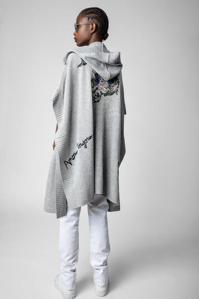 Zadig & Voltaire Inna S/S Embroidered Cardigan - Grey