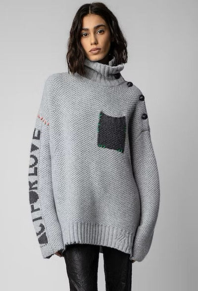 Zadig & Voltaire Alma Rc Pocket Knitted Sweater - Grey