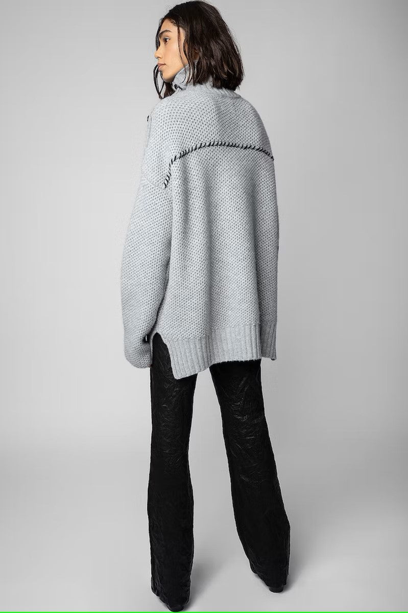 Zadig & Voltaire Alma Rc Pocket Knitted Sweater - Grey