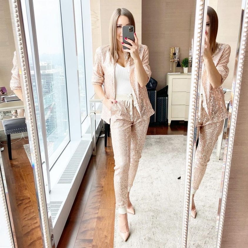 MINI Sequence Blazer - Rose Gold