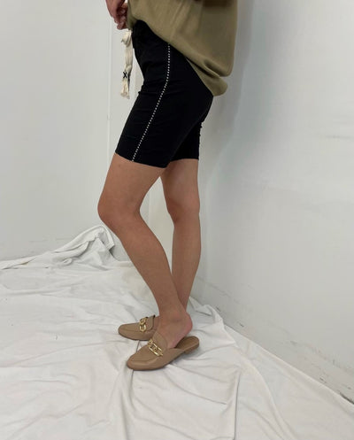 MINI Shorts w Side Studs - Black