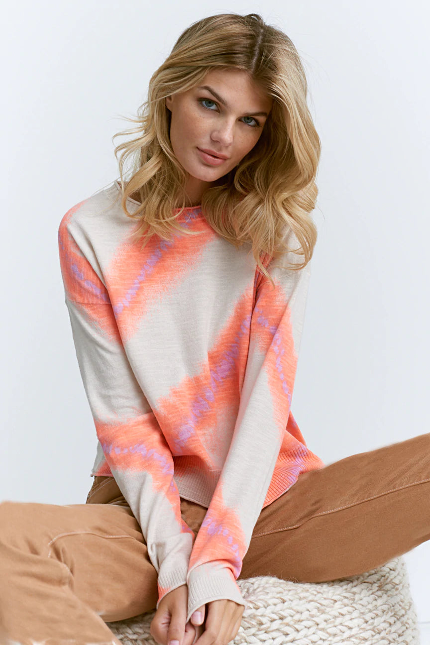 LISA TODD Crossing Lines Sweater - Glow Stick