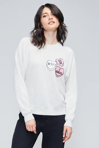 WILDFOX Candy Hearts SMMRS Sweatshirt - Pearl Heather