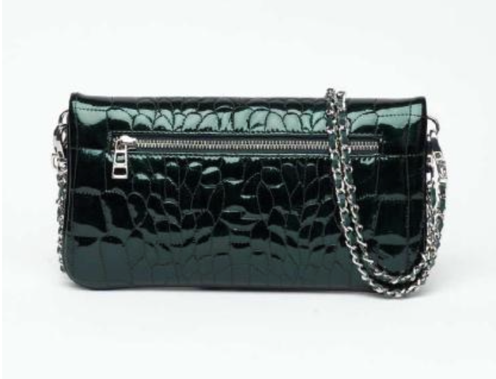 Zadig & Voltaire Rock Wave Croco Handbag Emerald Green
