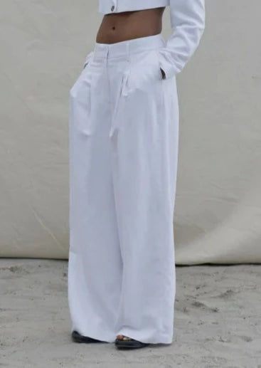 HERSKIND Lotus Wide Leg Pants - White