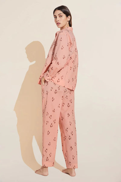 Eberjey Organic Cotton Long Pj Set - Pink Print