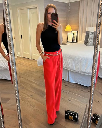 MOLLY BRACKEN Red Classic Trousers