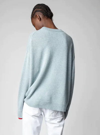 Zadig & Voltaire Markus Heart Knit Sweater - Denim