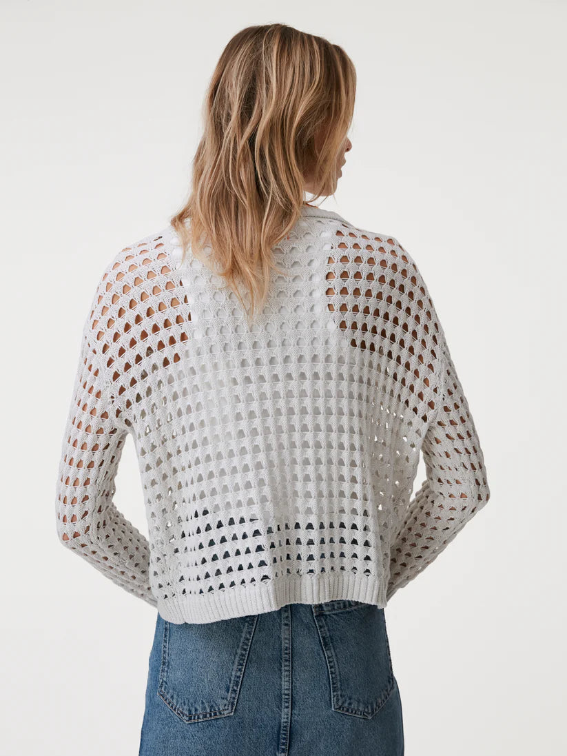 WISPR Open Stitch Pointelle Cardigan - Silver Haze