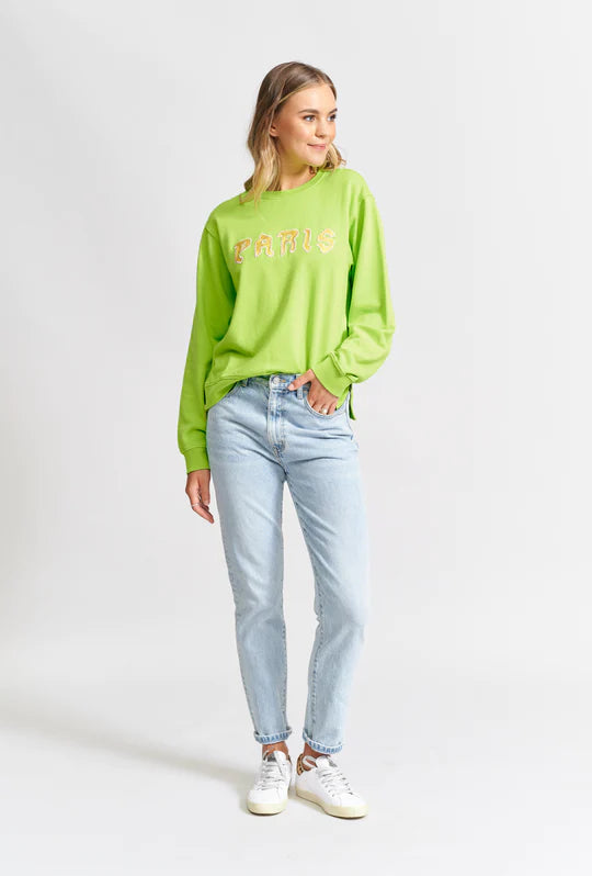 WATO “Paris” Slim Zip Sweatshirt - Lime