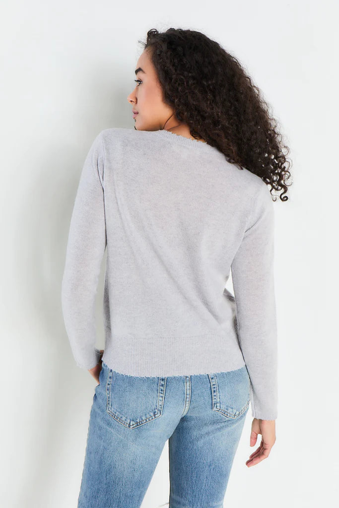 Lisa Todd Peace & Love Cashmere Sweater - Silver Mist