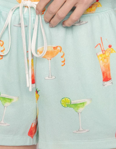 PJ Salvage Let's Drink About It Shorts - Aqua