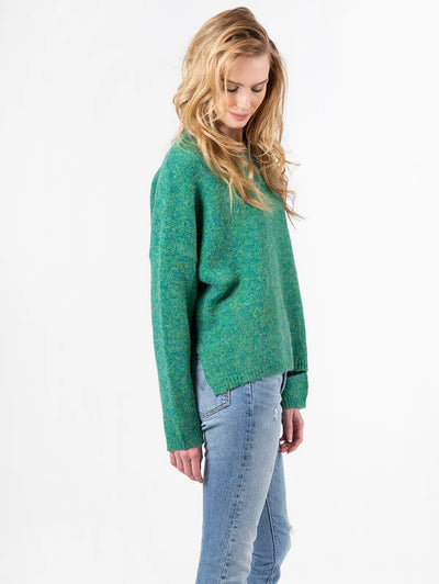 Lyla & Luxe Round Neck Sweater - Emerald