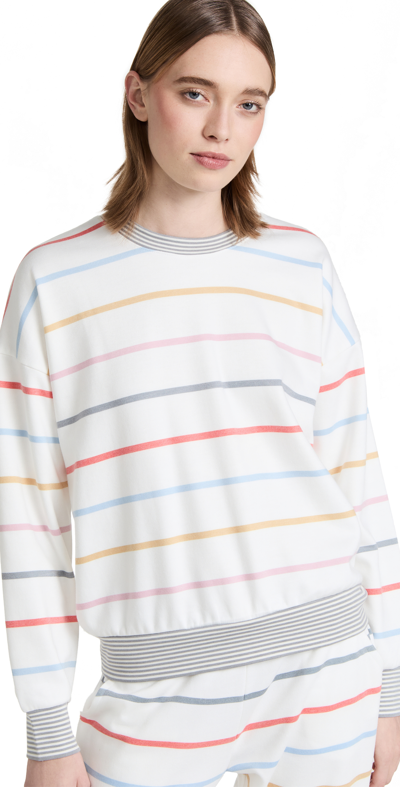 PJ Salvage L/S  “Happy Days Are Here “ Stripe Ivory