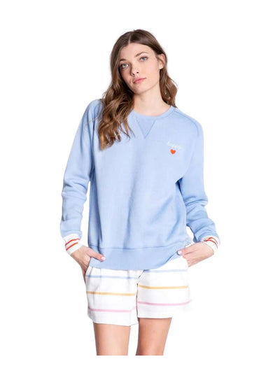 PJ Salvage L/S “Happy Days Are Here Happy “ - Icy Blue