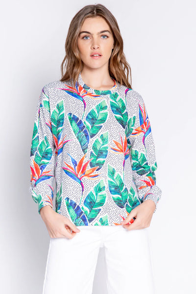 PJ Salvage Inside Out Floral L/S Ivory