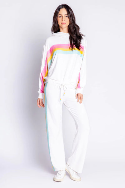 PJ Salvage “Love Makes The World” Stripe Hoody Oat