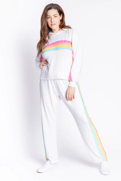 PJ Salvage “Love Makes The World” Stripe Hoody Oat