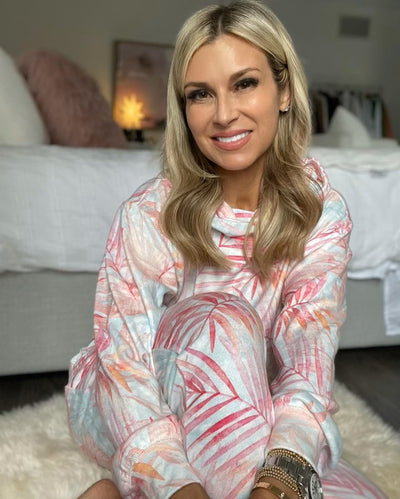 PJ Salvage Peachy Party L/S Zebra Top