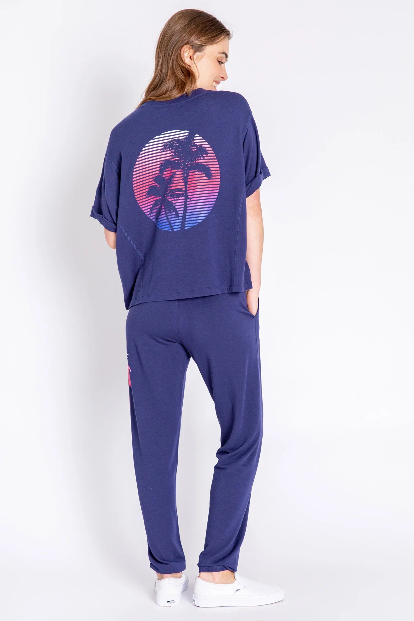 PJ Salvage Tropic Love Palm Tree Set - Navy
