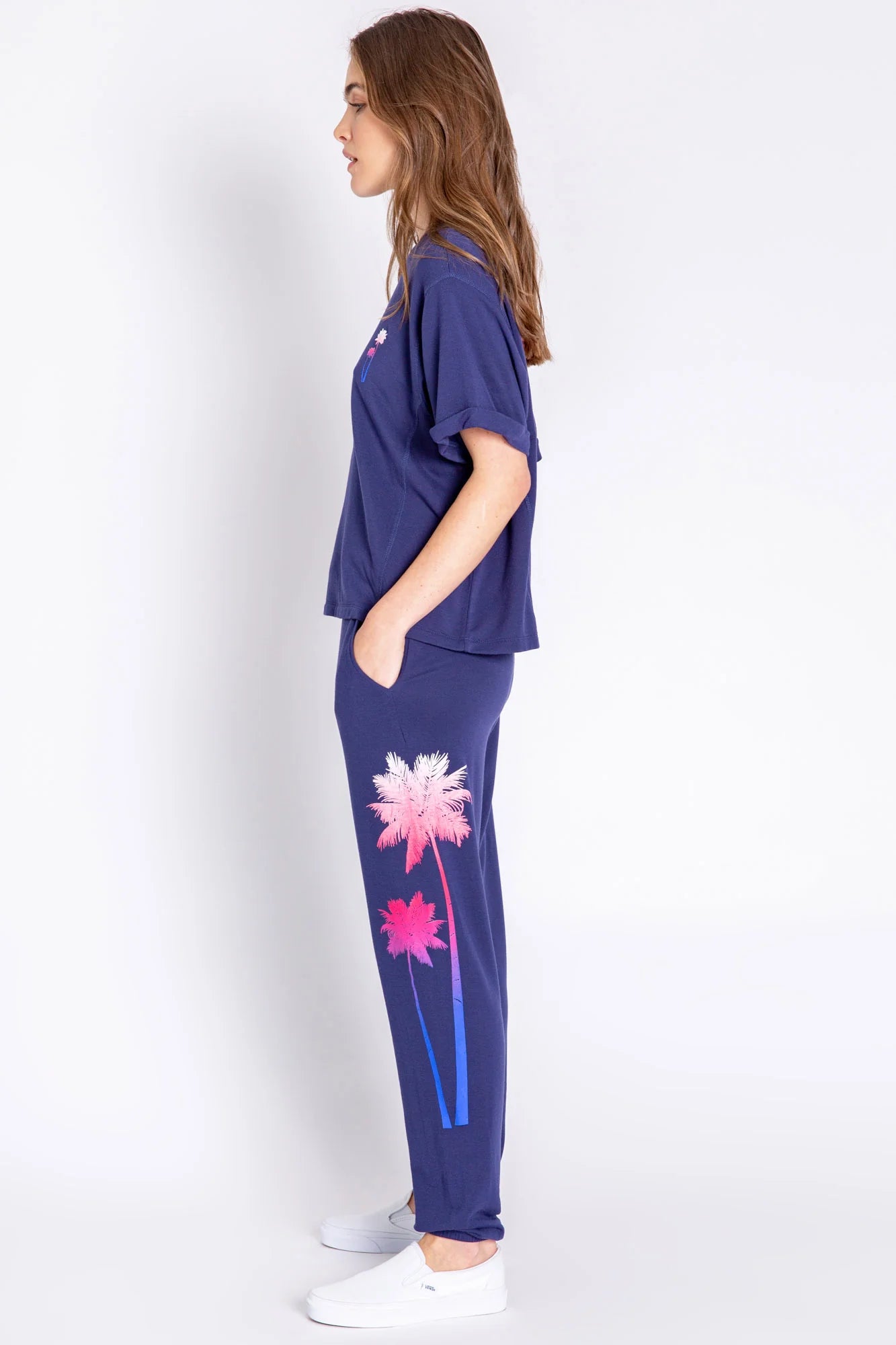 PJ Salvage Tropic Love Palm Tree Set - Navy