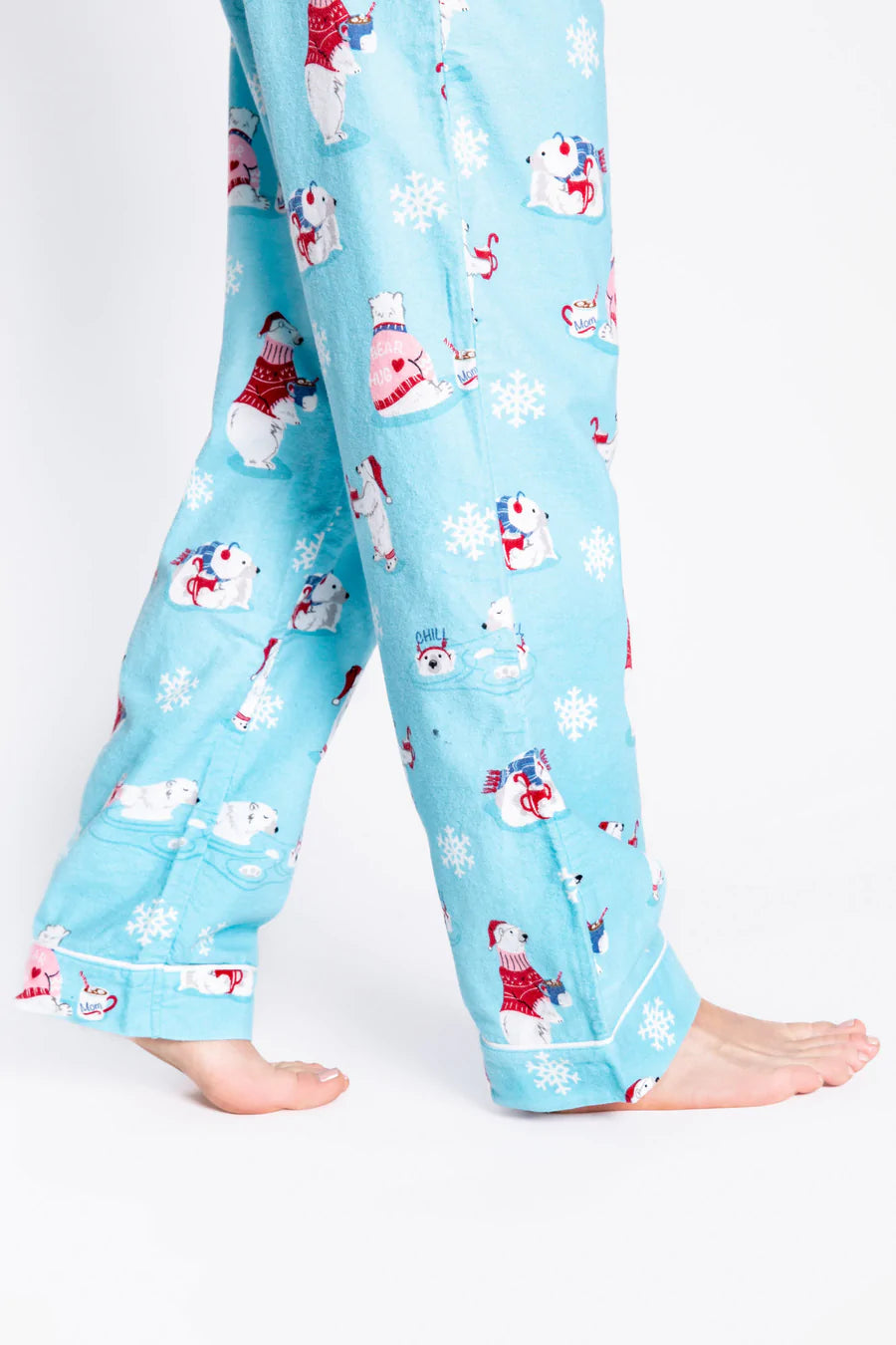 PJ Salvage Flannels Bear PJ Set - Aqua