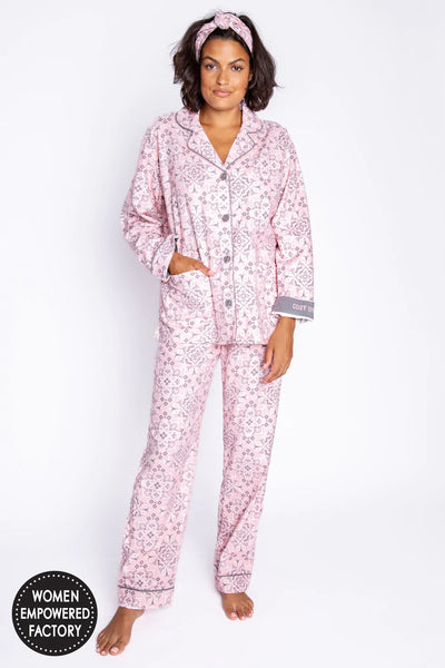 PJ Salvage Flannels Bandana PJ Set - Blush