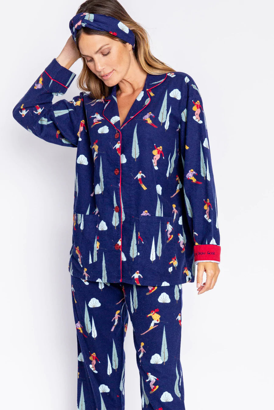 PJ Salvage Flannels Skiers PJ Set - Navy