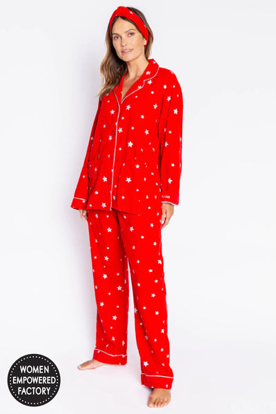 PJ Salvage Flannels Stars PJ Set - Red