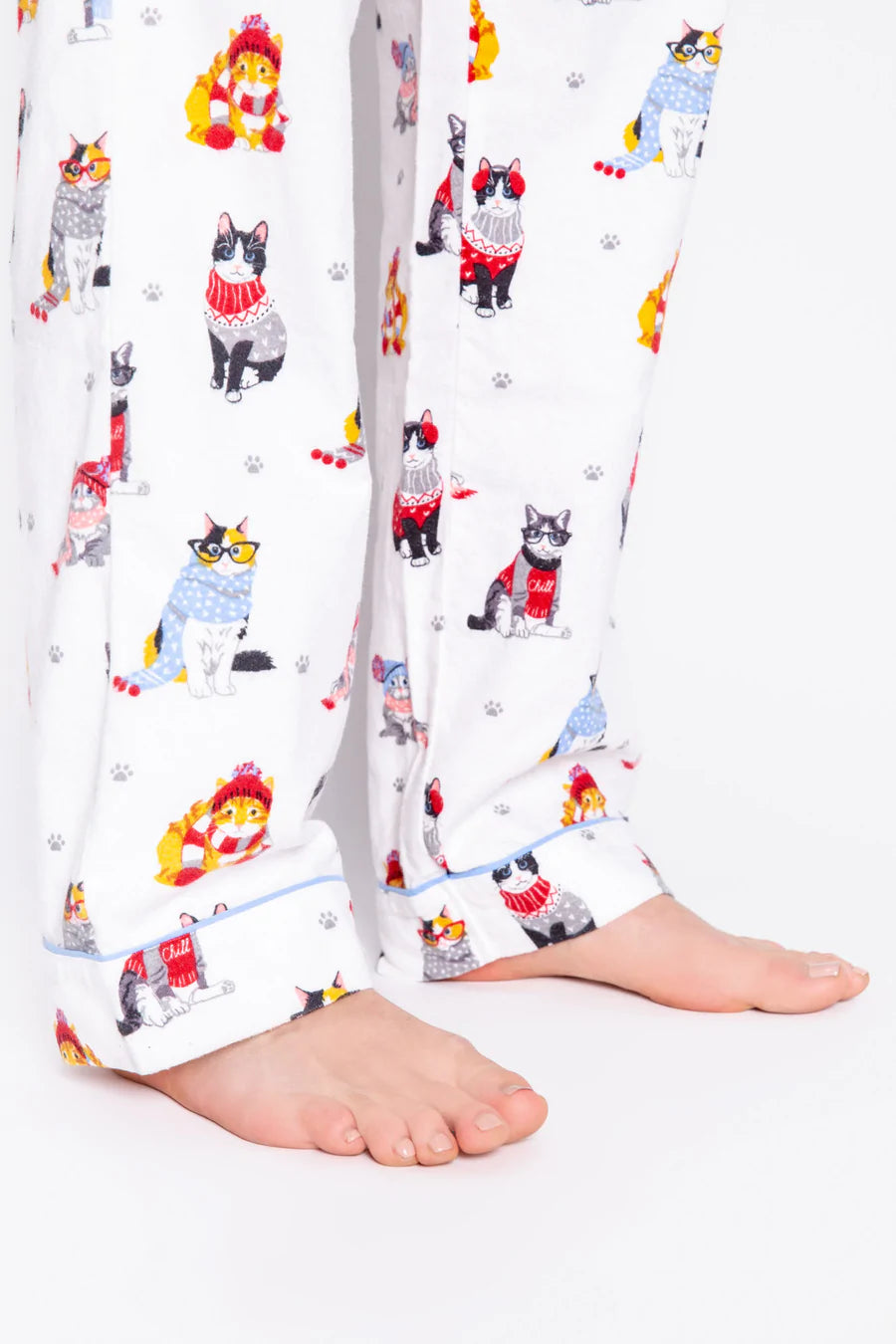 PJ Salvage Flannels Cats PJ Set - Snow