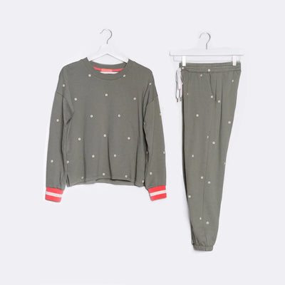 PJ Salvage Happy Vibes Daisy L/S Top - Olive