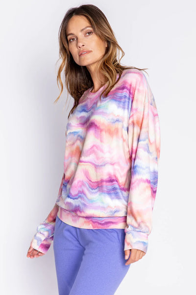 PJ Salvage Sunset Glow Tie Dye L/S Top - Multicolour