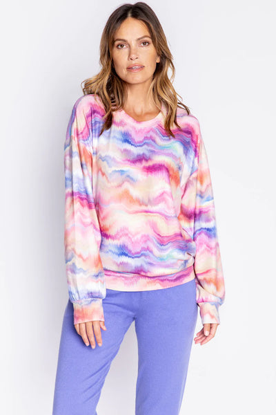 PJ Salvage Sunset Glow Tie Dye L/S Top - Multicolour