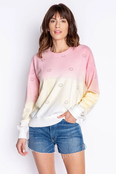 PJ Salvage L/S Sunset Smiles Tie Dye Top