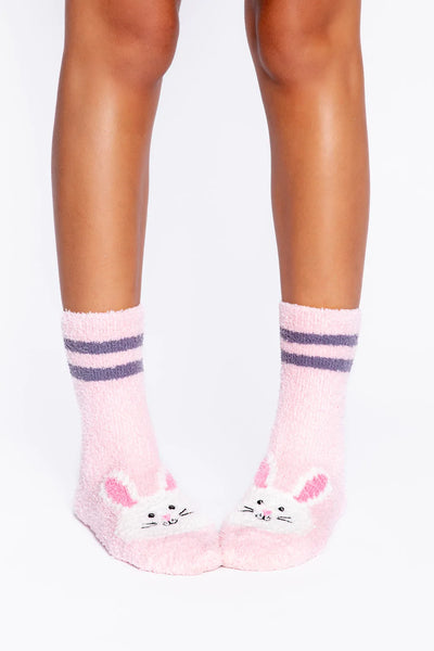 PJ Salvage Fun Socks Bunny - Pink
