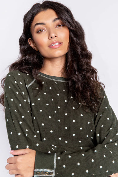 PJ Salvage Pine Woods Dots Pj Set - Pine Green