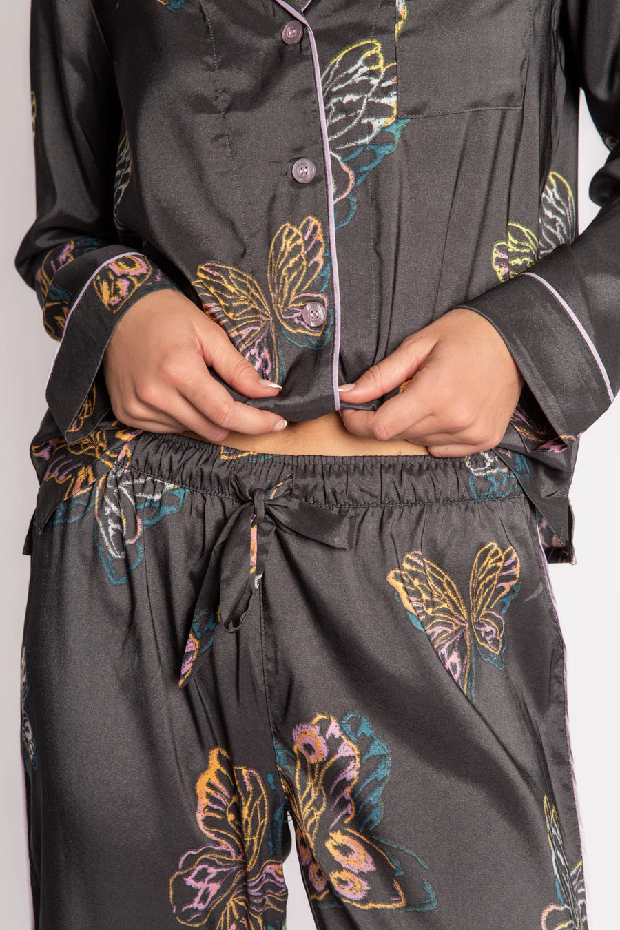 PJ Salvage All That Flutters Butterfly Pj Set - Charcoal