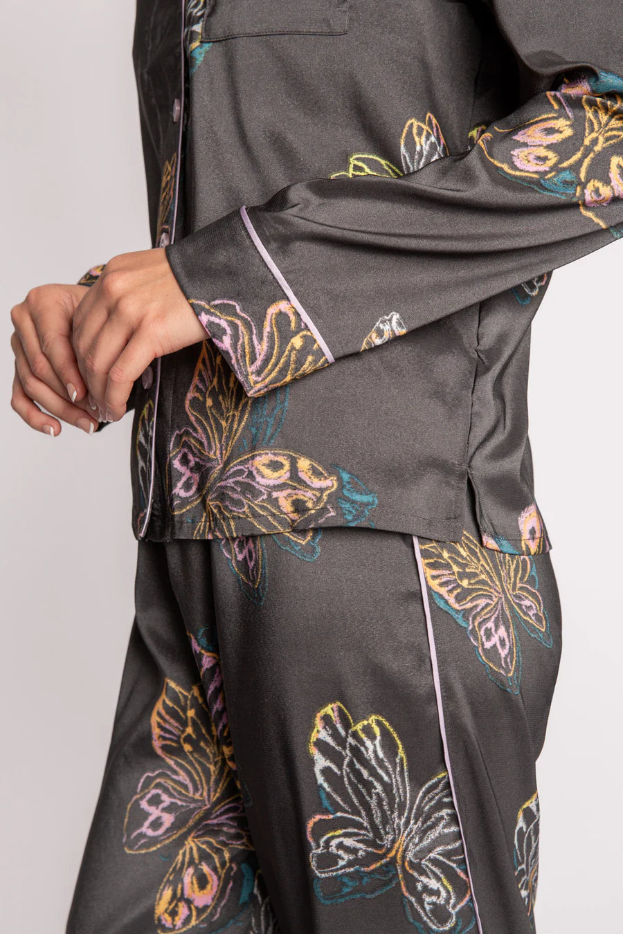 PJ Salvage All That Flutters Butterfly Pj Set - Charcoal