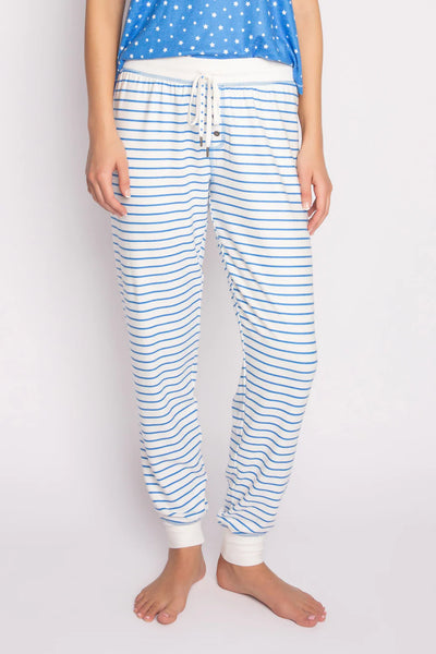 PJ Salvage Blue Star Stripes Pants - Ivory