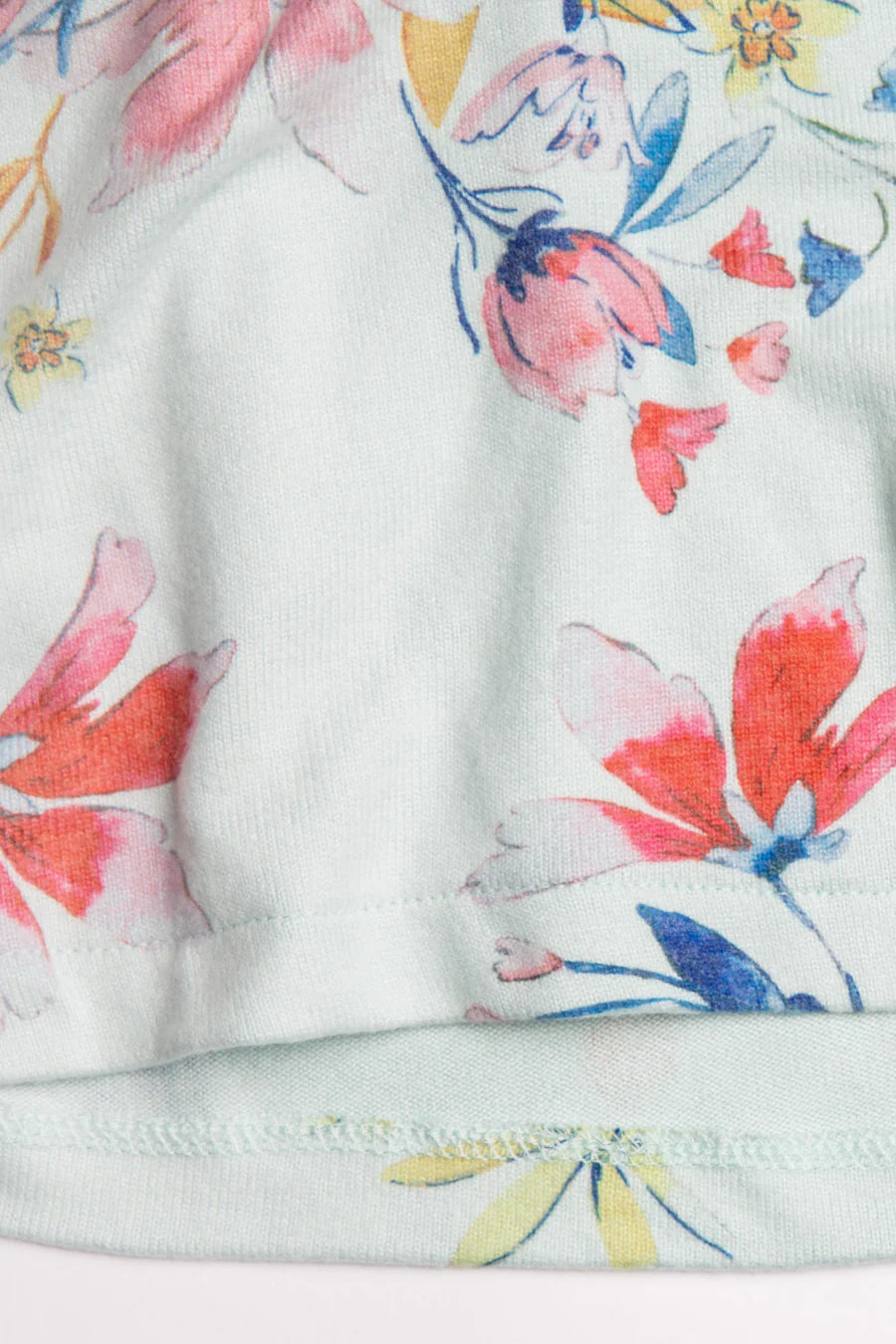 PJ Salvage Budding Bouquet L/S Floral Top - Aqua