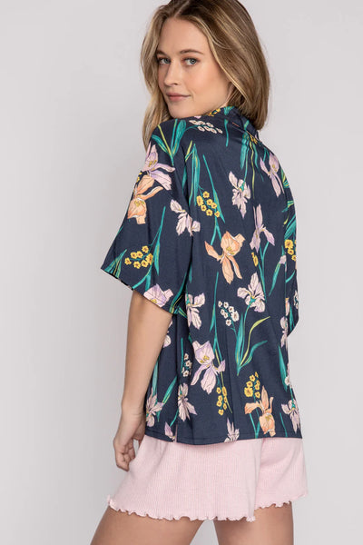 PJ Salvage Lily Forever Floral S/S Top - Navy