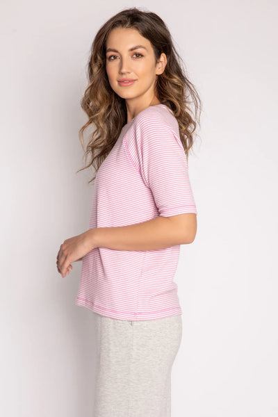 PJ Salvage Mini Me Stripes S/S Top - Rose Pink
